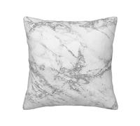 Élégant Chic Blanc Gris Argent Paillettes Marbre, Housse de Coussin, Taie d'oreiller Décorative Housses de Coussin en Velours Côtelé pour Canapé de Chambre, 40 CM