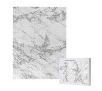 Élégant Chic Blanc Gris Argent Paillettes Marbre,Puzzle Familial en Bois de 500 pièces pour Adultes et Adolescents