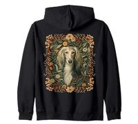 Élégant Chien Saluki entouré de Fleurs Sweat à Capuche