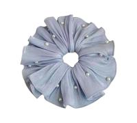 Élégant chouchou en perles d'inspiration française avec perles et tissu à volants pour femmes et filles