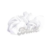 Élégant chouchou pour mariée avec strass et lettres - Pour fête prénuptiale - Pour garder vos cheveux en arrière