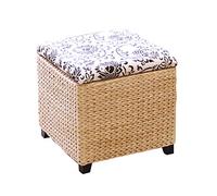 Élégant coffre de rangement tissé et tabouret - Banc pastoral polyvalent pour chaussures, jouets et essentiels (couleur primaire 30 x 30 x 30 cm et 30 x 30 x 40 cm)