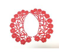 Élégant col en dentelle florale pour enfants, lot de 3 pièces, rouge bleu rose, décoratif avec motif floral