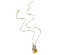 Élégant collier avec pendentif en forme de carte de tarot mettant en évidence les signes du zodiaque en acier inoxydable robuste pour adultes tendance collier symbole de la reine, taille unique, Comme