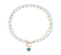 Élégant collier avec pendentif en forme de cœur en zircon avec chaîne robuste pour femmes et filles à la recherche de styles uniques et décontractés, One Size, Comme décrit, Produit conforme à la