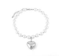 Élégant collier avec pendentif en forme de cœur exagéré gothique en acrylique CCB Big Ball Bead Chain Collier pour femme Collier ras du cou court Bijoux et dates, Silver, Comme décrit, Comme décrit.