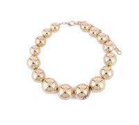 Élégant collier avec pendentif en forme de cœur exagéré gothique en acrylique CCB Big Ball Bead Chain Collier pour femme Collier ras du cou court Bijoux et dates, Gold, Comme décrit, Comme décrit.