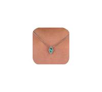 Élégant collier avec pendentif vintage en argent sterling imitation moissanite et émeraude pour femme avec faux oxyde de zirconium solitaire collier pour robe de mariée