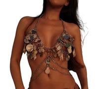 Élégant collier de corps à paillettes pour femme pour un look de plage tendance