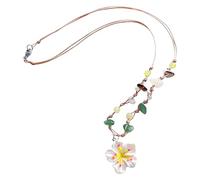Élégant collier de fleurs avec détails en perles, chaîne de cou tendance à superposer pour un usage quotidien, collier de perles de fleurs, One Size, Comme décrit, Comme décrit.