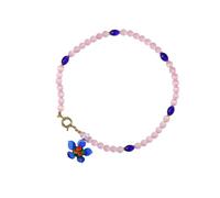 Élégant collier de fleurs fabriqué à la main à partir de verre de pierre robuste avec longueur réglable pour les tenues de femmes à la mode