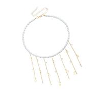 Élégant collier de perles baroques avec de longs pompons, convient pour les femmes à la mode, tenues élégantes, usage quotidien, bijoux uniques, taille unique, Comme décrit, Comme décrit.