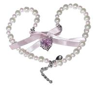 Élégant collier de perles en forme de cœur avec ruban, zircon et perles de verre, 30 + 6 cm, parfait pour un usage quotidien et cadeau de Saint-Valentin, boîte de rangement incluse