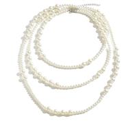 Élégant collier de perles multicouches en résine légère pour un usage quotidien et un événement spécial, One Size, Comme décrit, Comme décrit.