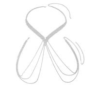 Élégant collier de poitrine à franges en cascade avec strass pour les deux sexes pour festivals et concerts Unisexe Chaîne de corps Accessoires de fête de mariage, One Size, Comme décrit, Comme décrit