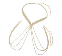 Élégant collier de poitrine à franges en cascade avec strass pour les deux sexes pour festivals et concerts Unisexe Chaîne de corps Accessoires de fête de mariage, One Size, Comme décrit, Comme décrit