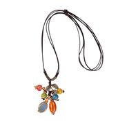 Élégant collier en céramique en forme de feuille avec détails texturés matériaux robustes chaîne réglable bijoux cadeaux pour femmes robes uniques bijoux avec pendentif inspiré de la nature, One Size