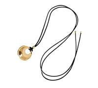 Élégant collier en cuir synthétique avec pendentif rond porte-bonheur pour un usage quotidien et un cadeau pour un jeune accessoire de mode, taille unique, Comme décrit, Comme décrit.