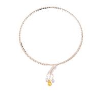 Élégant collier Lariat en forme de larme avec pierres CZ délicat chaîne Y bijoux déclaration pièces pour filles tendance tenue décontractée pendentif en forme de goutte d'eau cristal feuille