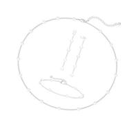 Élégant collier ras du cou à deux brins avec perles d'imitation et chaîne en alliage pour un usage quotidien léger, One Size, Comme décrit, Produit conforme à la description.