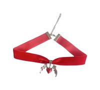 Élégant collier ras du cou gothique réglable en velours avec ailes de diable et pendentifs en forme de cœur pour fête, rendez-vous et usage quotidien chaînes veloutées tendance pour femme