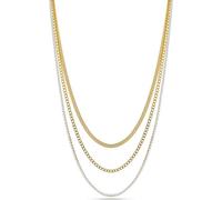 Elégant collier triple en acier doré Fashion LJ2643