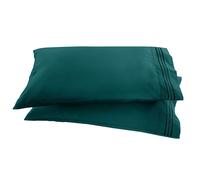 Elegant Comfort 1500 Nombre de fil Microfibre de qualite egyptienne brodee - luxueuse ride souple soyeuse et fade a une taie d'oreiller 2 pieces