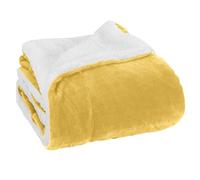 Elegant Comfort Couverture Polaire de Luxe Ultra pelucheuse au Toucher Velours, Douce, Chaude, Confortable | Couverture réversible en microvison pour lit, canapé et canapé, Jaune uni