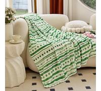 Elegant Comfort Couverture Polaire imprimée Irlandaise en Velours de Luxe Super Doux trèfle Vert Porte-Bonheur trèfle - Décoration sur Le thème de la Saint-Patrick - Jours Moelleux et Chauds pour