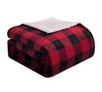 Elegant Comfort Couverture réversible Ultra Douce en Flanelle Sherpa à Carreaux - Jeté en Molleton à Carreaux Soyeux et Confortable pour canapé, lit - Couverture d'hiver pelucheuse et Chaude à Offrir