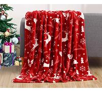 Elegant Comfort Couvre-lit élégant et Confortable pour l'hiver - 127 x 152 cm, Polaire Polyester, Renne Bordeaux, 50 x 60 inches