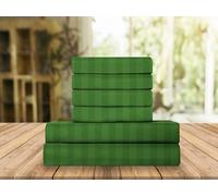 Elegant Comfort Dobby Parure de lit 6 pièces Douce en Microfibre Douce, résistante aux Plis et à la décoloration - Motif à Rayures 1500 - Grand lit - Vert Roi à Rayures