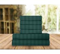 Elegant Comfort Dobby Stripe 1500 Parure de lit Douce en Microfibre Douce, résistante aux Plis et à la décoloration - Lit jumeau, Rayures Vert forêt