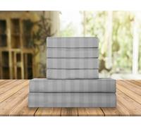 Elegant Comfort Dobby Stripe 1500 Parure de lit Douce en Microfibre Douce, résistante aux Plis et à la décoloration - Lit jumeau, Rayures Gris argenté