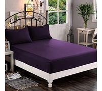 Elegant Comfort Drap-Housse 1500 de qualité hôtelière de qualité supérieure, Microfibre Douce - Poche Profonde jusqu'à 40,6 cm, résistant aux Plis et à la décoloration, lit Double, Violet Aubergine