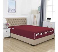 Elegant Comfort Drap-Housse 1500 de qualité hôtelière Haut de Gamme, de 45,7 à 53,3 cm de Profondeur, Bonnet très Profond pour Matelas Haut, Luxueux et Doux, avec Poche Intelligente, Infroissable,