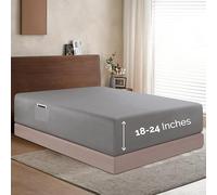 Elegant Comfort Drap-Housse Simple à Poches très Profondes pour Matelas Haut, Luxueux et Doux, avec Poche Intelligente, 45,7 à 61 cm de Profondeur, très Grand lit, Gris