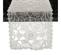 Elegant Comfort Écharpe brodée pour Table de Salle à Manger en Dentelle, Chemin de Table - Décoration de Table de Cuisine et de Salle à Manger pour intérieur et extérieur, 40,6 x 137,2 cm, Beige