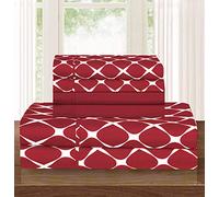 Elegant Comfort Ensemble de literie 6 pièces, Doux et Confortable, Infroissable, à Motif de Treillis Milano, en Microfibre de qualité égyptienne de 1500 Fils au Pouce carré, pour très Grand lit,