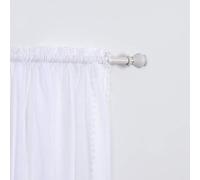 Elegant Comfort Lot de 2 Panneaux de Rideaux Semi-Transparents à Pompons avec Passe-Tringle de 5,1 cm - Rideaux Transparents Solides pour Salon, Chambre à Coucher, 152,4 x 213,4 cm (l x L), Blanc