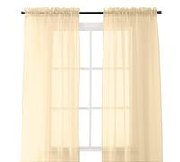 Elegant Comfort Lot de 2 Panneaux Transparents avec Passe-Tringle de 5,1 cm, Rideaux de fenêtre 101,6 cm de Large x 213,4 cm de Long, Beige