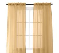 Elegant Comfort Lot de 2 Panneaux Transparents avec Passe-Tringle de 5,1 cm, Rideaux de fenêtre 101,6 cm de Large x 213,4 cm de Long, Brun Clair