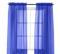 Elegant Comfort Lot de 2 Panneaux Transparents avec Passe-Tringle de 5,1 cm, Rideaux de fenêtre 101,6 cm de Large x 213,4 cm de Long, Bleu Fluo