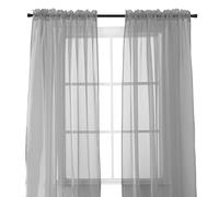 Elegant Comfort Lot de 2 Panneaux Transparents avec Passe-Tringle de 5,1 cm, Rideaux de fenêtre de 101,6 cm de Large x 213,4 cm de Long, argenté