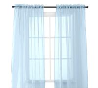 Elegant Comfort Lot de 2 Panneaux Transparents avec Passe-Tringle de 5,1 cm, Rideaux de fenêtre de 152,4 cm de Large x 213,4 cm de Long, Bleu Clair