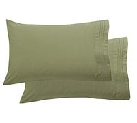 Elegant Comfort Lot de 2 taies d'oreiller Ultra Douces en Microfibre 1500 de qualité hôtelière doublement brossée - Infroissable, Taille Standard/Grand lit, Sauge/Vert