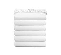 Elegant Comfort Lot de 6 draps-Housses de Luxe de qualité hôtelière sans Plis, de qualité hôtelière 1500, avec Poches de Rangement sur Les côtés, pour lit Simple/Simple XL, Blanc