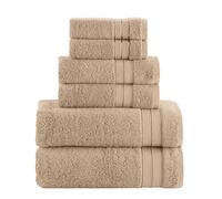Elegant Comfort Lot de 6 Serviettes de Luxe 100% Coton Turc, Douces de qualité supérieure, Motif Pop-Corn, 2 Serviettes de Bain, 2 essuie-Mains et 2 débarbouillettes, séchage Rapide et absorbantes,