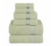 Elegant Comfort Lot de 6 Serviettes en Coton de qualité supérieure Comprenant 2 débarbouillettes, 2 essuie-Mains et 2 Serviettes de Bain, Serviettes 100% Coton Turc, très absorbantes et Super Douces