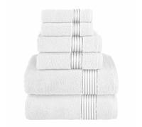 Elegant Comfort Lot de 6 Serviettes en Coton de qualité supérieure, Comprenant 2 débarbouillettes, 2 essuie-Mains et 2 Serviettes de Bain, 100% Coton Turc, très absorbantes et Super Douces, pour